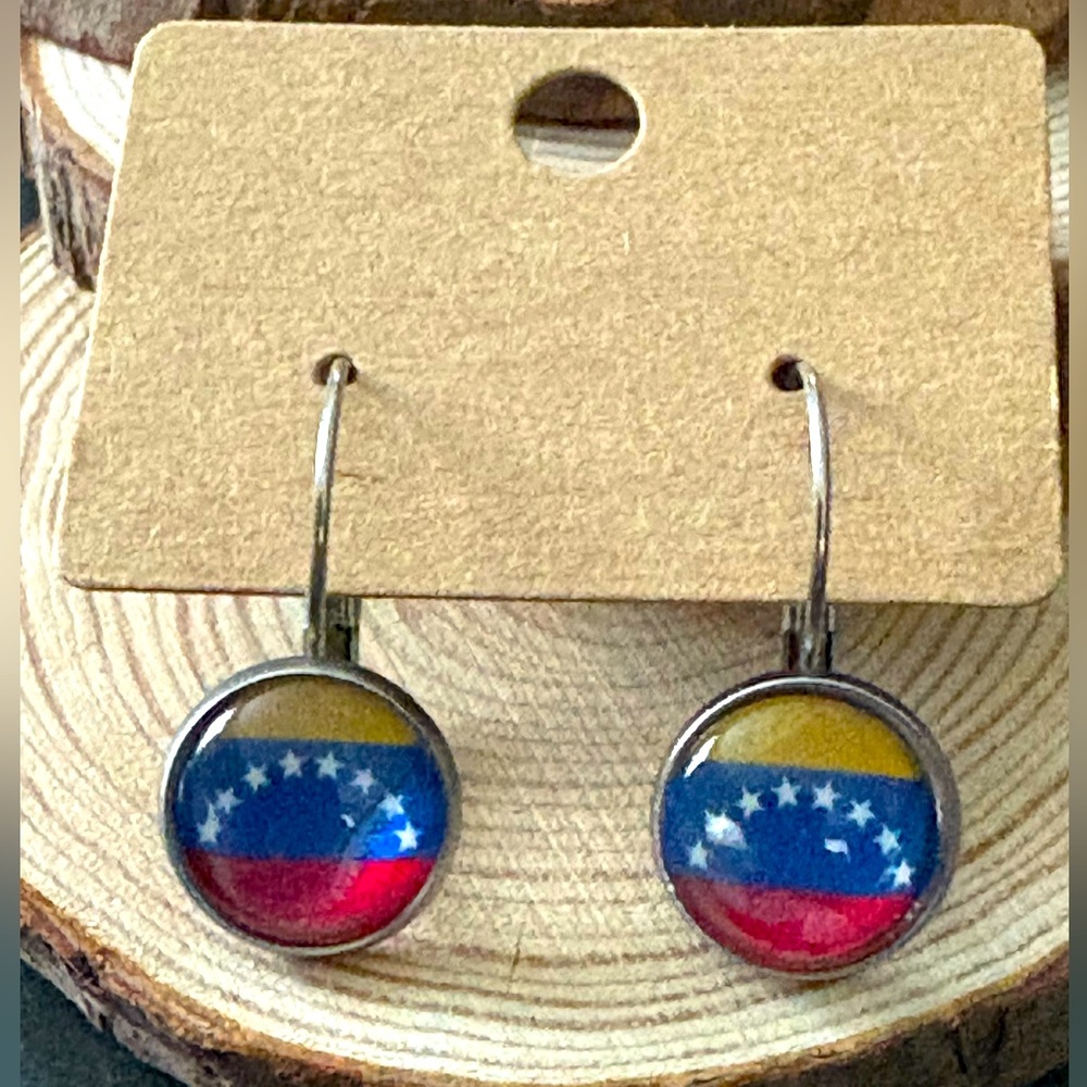 Handcrafted Venezuelan Flag Dangle Earrings